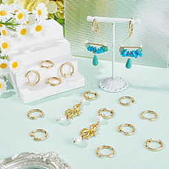 20 paire de boucles d'oreilles créoles en laiton pour femmes&nbsp;EJEW-SC0001-62B
