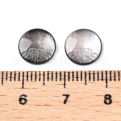 Cabochons sculptés en coquille de lèvre noire naturelle&nbsp;SSHEL-T017-04D