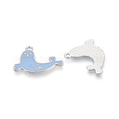 Pendentifs en alliage émaillé plaqué sur rack lion de mer&nbsp;ENAM-T024-81A-P