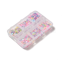 6 Stil Ornament Zubehör PVC Kunststoff Paillette/Pailletten Perlen&nbsp;KY-G024-01