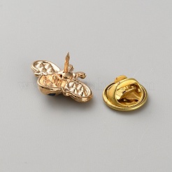 12 Stück Bienen-Emaille-Brosche mit Fassung für Strass&nbsp;JEWB-FH0001-46