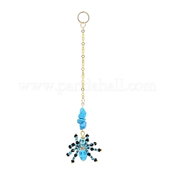 Decorazioni pendenti con perline di vetro e turchese sintetico tinto a tema Halloween&nbsp;HJEW-MZ00282-05