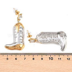 Orecchini pendenti in acciaio inossidabile 304 con stivale da cowboy bicolore&nbsp;STAS-H249-21GP