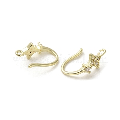 Micro ottone spianare zirconi orecchino ganci&nbsp;KK-C048-13G-G