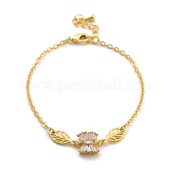 Messing Micro Pave klare Zirkonia Link Armbänder&nbsp;BJEW-U020-12G