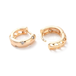 Pendientes de aro con circonita cúbica transparente y baño de latón&nbsp;EJEW-S241-20G