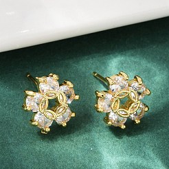 Boucles d'oreilles à tige en laiton&nbsp;EJEW-U064-03D-G