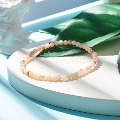 Bracelet extensible perlé rond opale rose naturel&nbsp;BJEW-JB07744