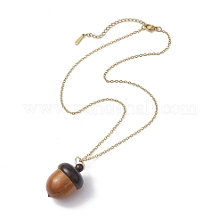 Colliers pendentifs en bois déconnectables en forme de glands&nbsp;NJEW-JN04625-02