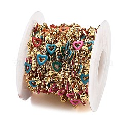 Catene a maglie a cuore in ottone&nbsp;KK-D368-03G-I