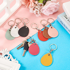 8 Stück 8 Farben PU-Leder und Legierungsanhänger&nbsp;KEYC-TA0001-31
