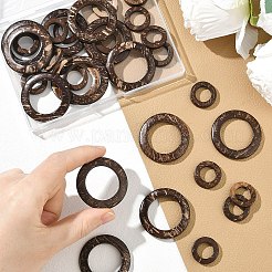 35 Stück Holzschmuckzubehör Kokosnuss-Verbindungsringe&nbsp;COCO-YW0001-01