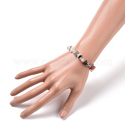 Stretcharmband mit gemischten Edelsteinsplittern für Kinder&nbsp;BJEW-JB08431-02