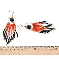 Boucles d'oreilles à pompon en verre pour femmes&nbsp;EJEW-MZ00798