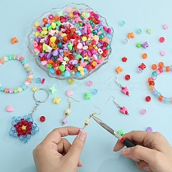 1400 pz 5 stili di plastica trasparente per capelli intrecciati e kit di perline acriliche&nbsp;DIY-SZ0010-47