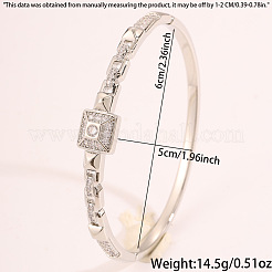 Armreifen aus Edelstahl 304 mit klaren Zirkonia im Pavé-Stil für Damen&nbsp;WGD2A09-02