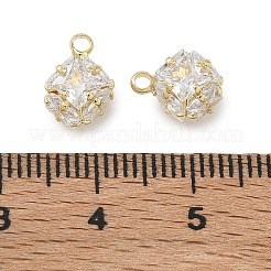 Ciondoli in ottone con pavé di zirconi chiari&nbsp;CU-CBAD360-08G-02