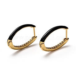 Orecchini a cerchio huggie in zirconi cubici trasparenti micro pavè&nbsp;EJEW-H121-23G