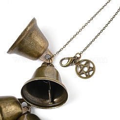 Ornements suspendus en forme de cloche en fer et de clé en alliage&nbsp;HJEW-JM03429-01