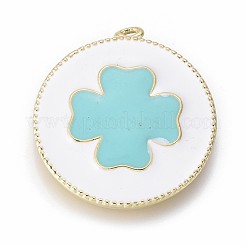 Goldenen vernickelt Emaille Anhänger&nbsp;KK-F807-10-G