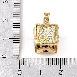 Pendentifs avec zircon cubiques à micro-pavés en laiton&nbsp;KK-F919-10B-G