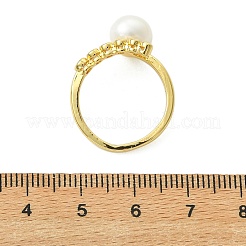 Messing Micro Pave Zirkonia Manschette offene Ringe&nbsp;RJEW-JR01048