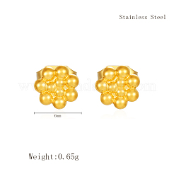 Orecchini a bottone geometrici a forma di fiore in acciaio inossidabile 304 minimalisti&nbsp;WY0969