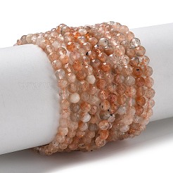 Natürliche sunstone Perlen Stränge&nbsp;G-L651-C05-4mm