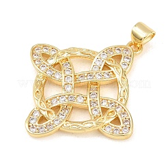 Pendentifs avec zircon cubiques à micro-pavés en laiton&nbsp;KK-Z145-05G-01