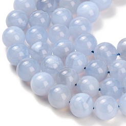 Chapelets de perles en agate avec dentelle bleue naturelle&nbsp;G-L634-B02-10mm