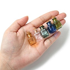 10 Stück 5 Farben quadratische Glaskorkenflaschen-Ornament&nbsp;GLAA-FS0001-72