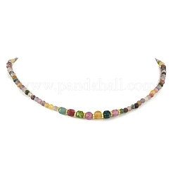 Collane di tormalina naturale multicolore sfaccettate con perline di dimensioni scalari&nbsp;NJEW-JN06618-01