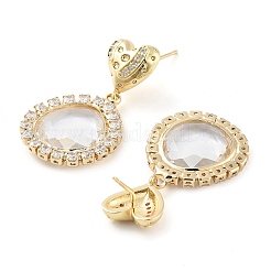 Aretes colgantes de latón con vidrio&nbsp;EJEW-Q800-02KCG