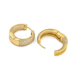 Pendientes de aro con circonita cúbica transparente y micropavé de latón con anillo redondo chapado en rack&nbsp;KK-F876-32G