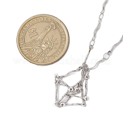 3 Stück 3 Größen 304 Edelstahl gewellte Stange Gliederkette Makramee Beutel Halskette Herstellung&nbsp;NJEW-JN05065
