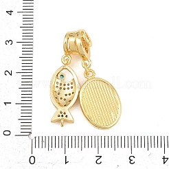 Messing Mikro ebnen Zirkonia Anhänger&nbsp;KK-Z151-07G