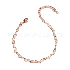 Coeur en laiton lien bracelets pour les femmes&nbsp;BJEW-G735-07RG