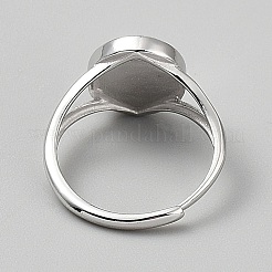 Verstellbare 925 Fingerring-Komponenten aus Sterlingsilber&nbsp;STER-WH0062-014P-02