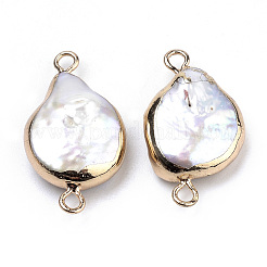 Plattierte natürliche Barockperle Keshi Perle Verbinder Verbinder&nbsp;PEAR-S012-01