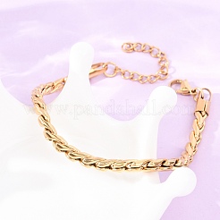 Gedrehte Panzerkettenarmbänder aus 304er Edelstahl für Damen&nbsp;BJEW-F529-05G