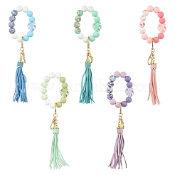 Porte-clés en perles de silicone&nbsp;KEYC-YW00193-01