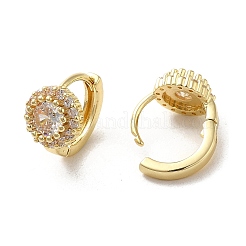 Pendientes de aro de latón chapado en cremallera con micropavé de circonitas cúbicas&nbsp;EJEW-A031-17G