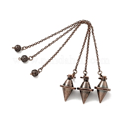 Pendules de radiesthésie pointus chaîne câble en laiton&nbsp;HJEW-D004-04