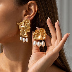Pendientes colgantes de perlas de plástico&nbsp;WGBF6A5-01