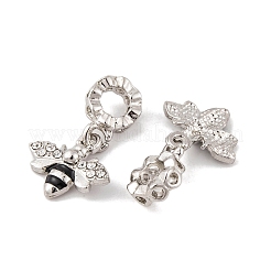 Charms pendenti europei in strass di cristallo in lega di placcatura a cremagliera&nbsp;FIND-C055-26P