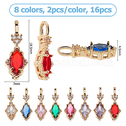 16 Stück 8 Farben Messing Micro Pave Zirkonia Anhänger&nbsp;KK-HS0001-89