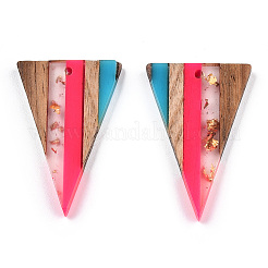 Pendentifs en résine transparente et bois de noyer&nbsp;RESI-TAC0017-50-A02