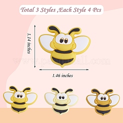 12 Stück 3 Farben Bienen Silikon-Fokalperlen&nbsp;JX658A