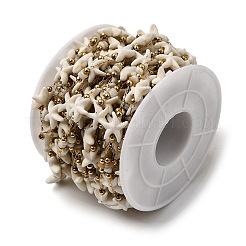 Handgefertigte 304 Edelstahl synthetische türkis Seestern Gliederketten&nbsp;CHS-L032-13G-03