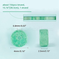 1 filo di perle di avventurina verde naturale&nbsp;G-NB0002-36
